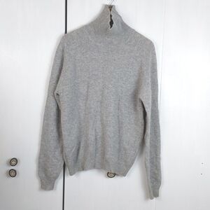 Antartex Womens Ultra Soft Cozy Warm Gray Neutral Lambswool Sweater Sz.L